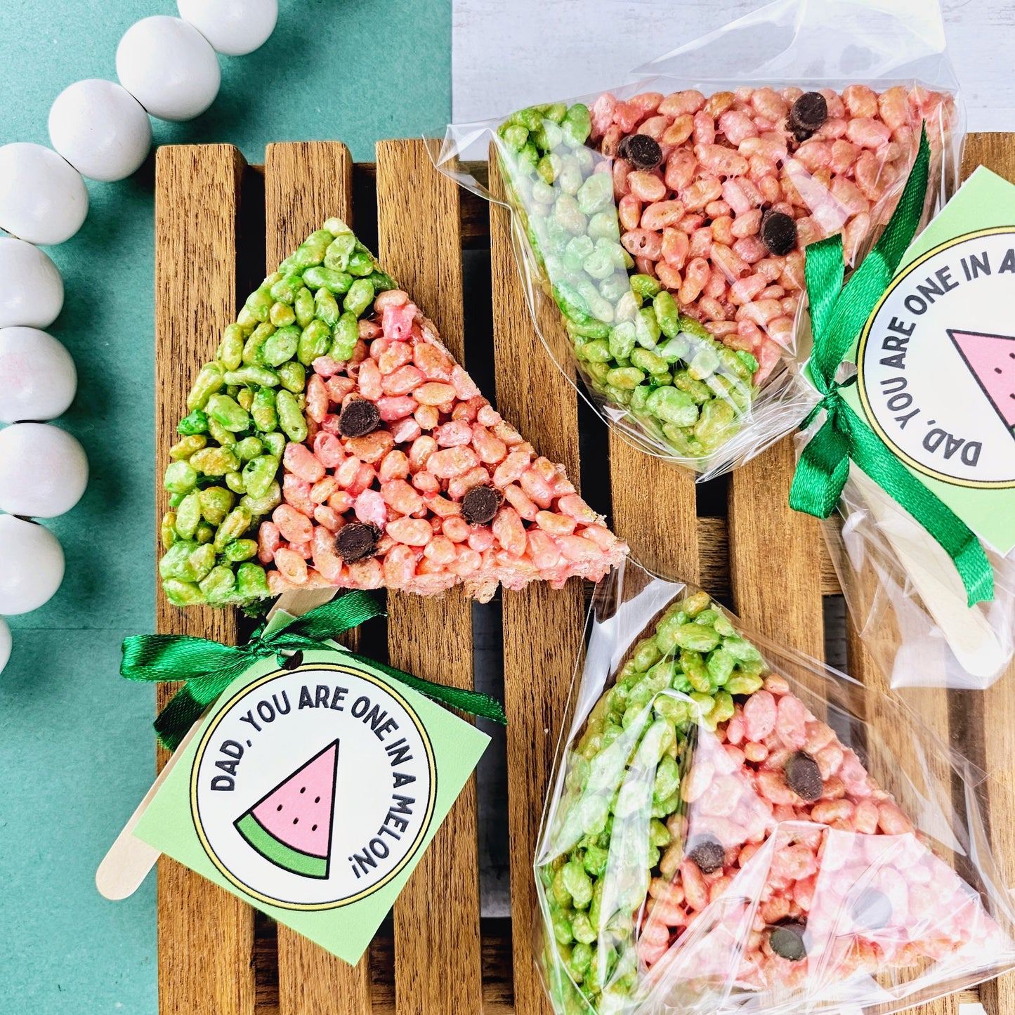 Watermelon Rice Krispie Treat Pops