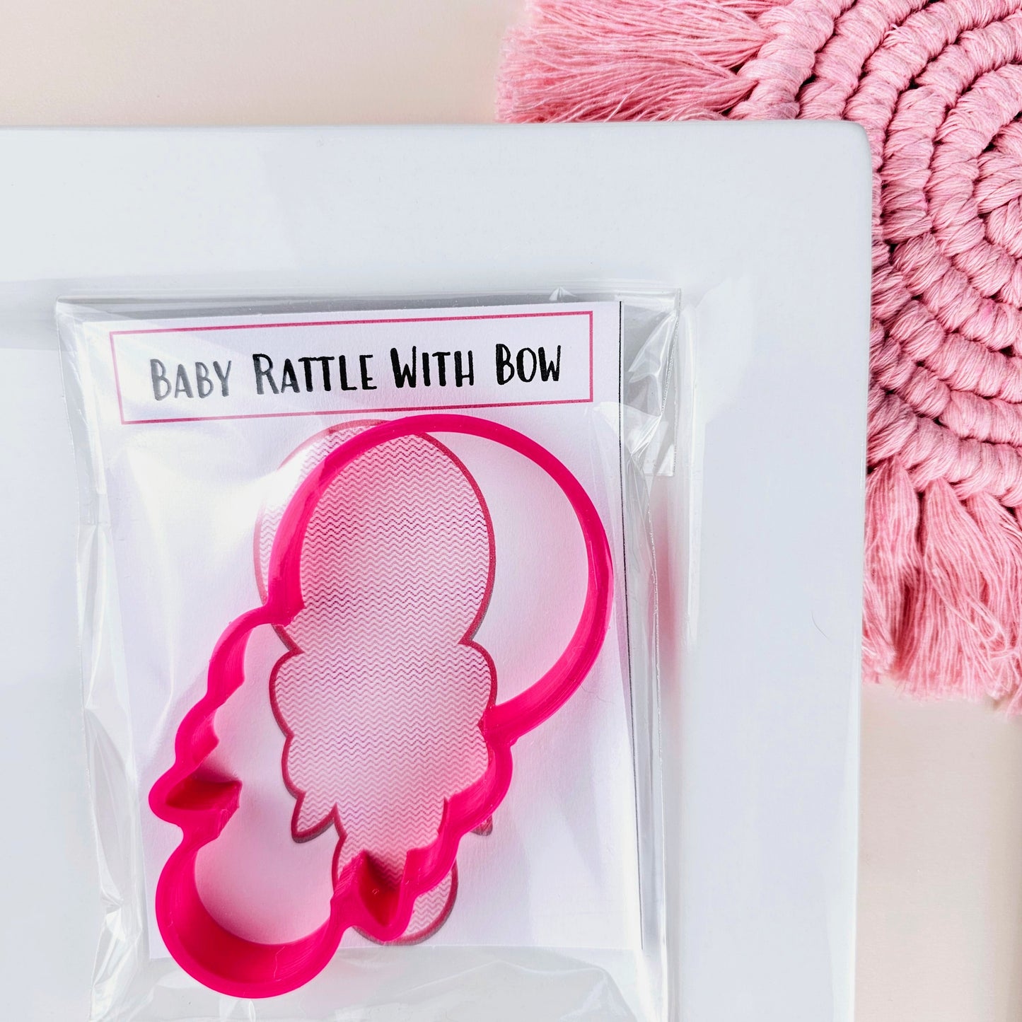 Baby Rattle With Bow Cookie Cutter