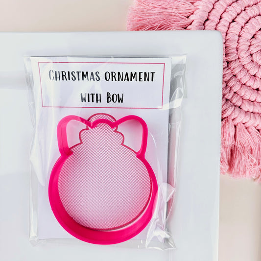 Christmas Ornament With Bow Cookie Cutter